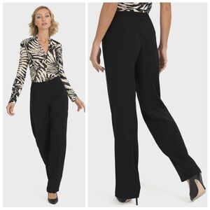 Joseph Ribkoff Elegant Black Dress Pants Front Zip No Pockets Evening Business 6